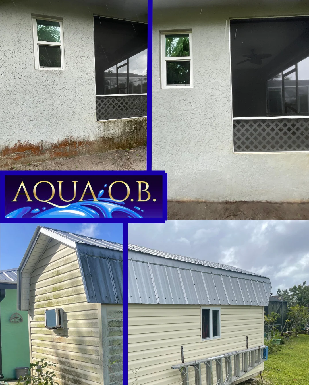 House washing before-and-after collage