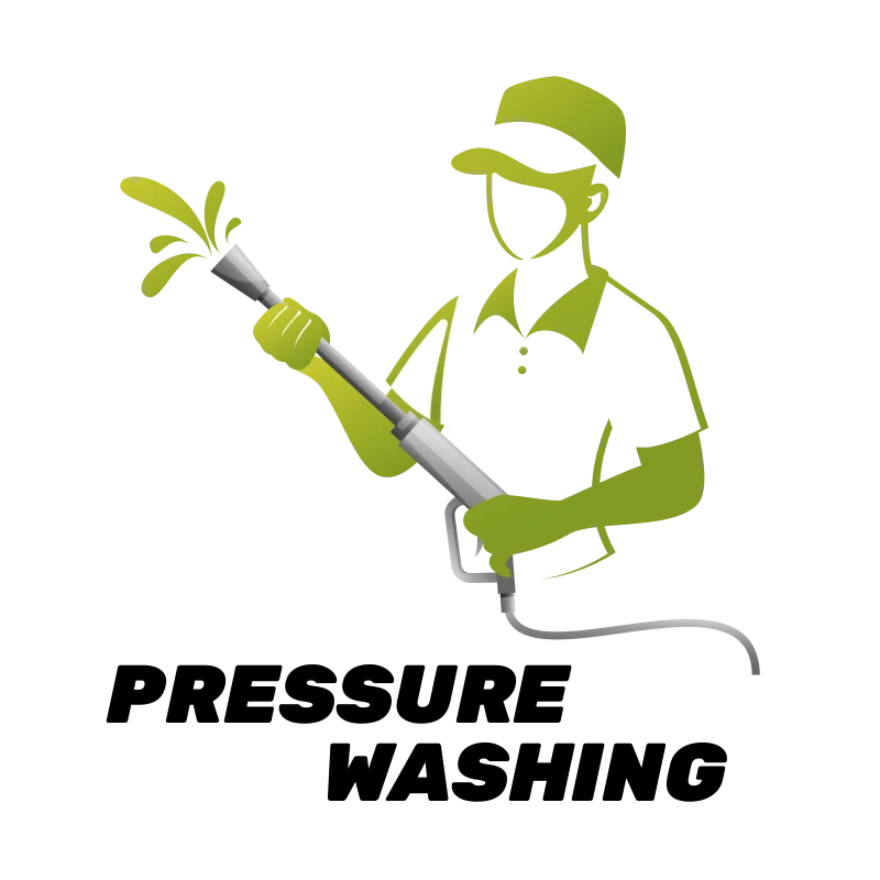 A pressure-washing professional holding a spray wand.